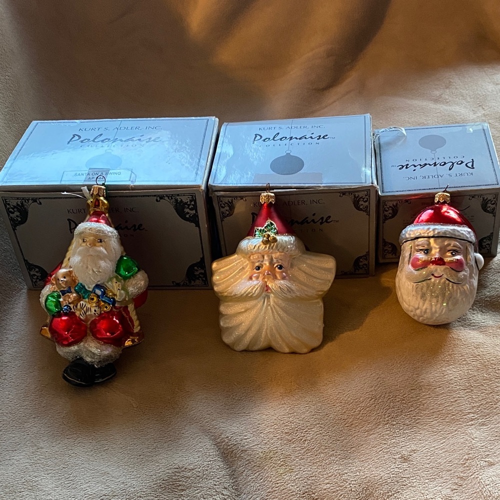 Kurt Adler Polonaise collection Santa Claus Holiday Ornaments Set
